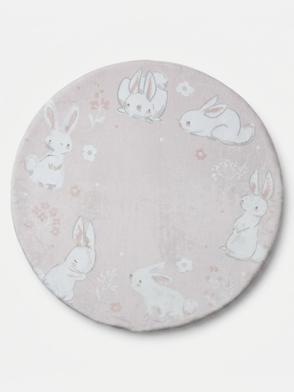Unknown Brand Pink Bunny Round Accent RugSweet Jojo Designs Woodland Bunny Flora